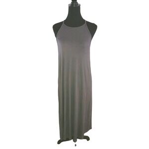 Cherish Sz M Medium Maxi Dress Gray‎ Spaghetti Strap Stretch Knit